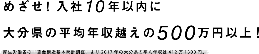 大分県の平均年収越えの500万円以上